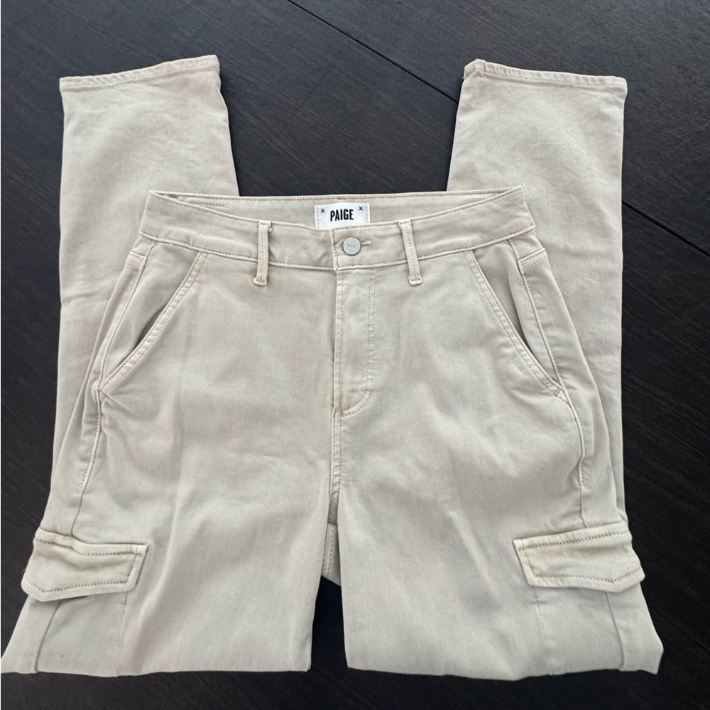 PAIGE Women’s Cargo Pants in Light Sand, Sz 27